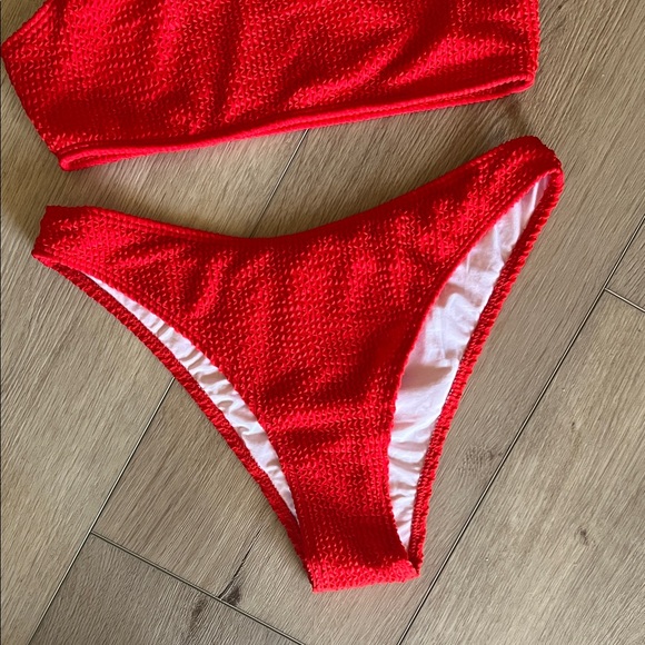 Red One-Shoulder Bikini Set - Picture 3 of 5